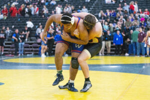 Hawks in control, send five to finals; Preston’s Cole Turner battling for title at 175